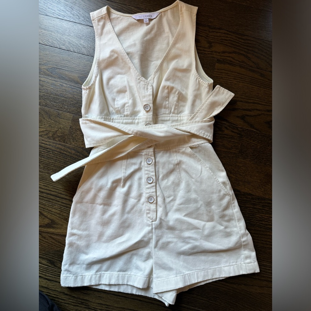 White button down romper